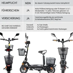 Rolektro E-Scooter „E-Joy 20 “, Schwarz