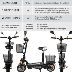 Rolektro E-Scooter „E-Joy 20“, faltbar, Schwarz