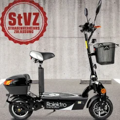 Rolektro E-Scooter „E-Joy 45“ Schwarz, 48 V-20 AH Akku, 1000 W
