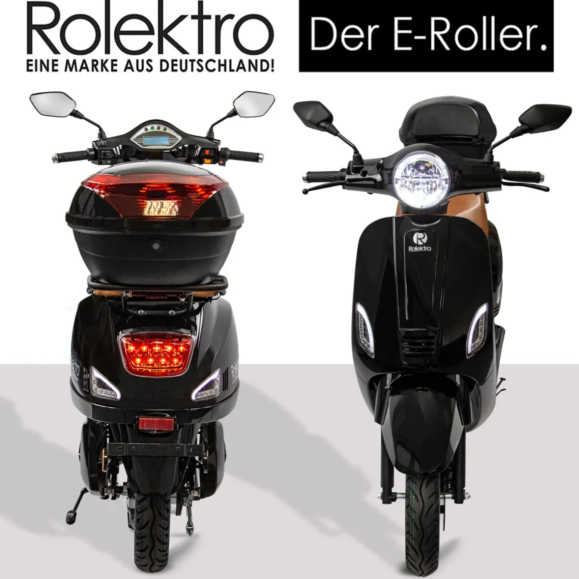 Rolektro Retro Roller E-Roller 45 km/h Lithium V.2021 Schwarz 60V-27,5Ah 2000W