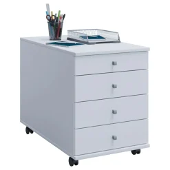 Rollcontainer Lona Maxi weiß/silber