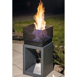Rothmann Feuerschale Arnheim auf Podest 35 x 35 x 72 cm anthrazit