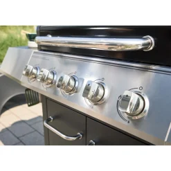 Rothmann Gasgrillwagen Daytona 5 Plusschwarz mit Edelstahlapplikationen