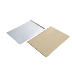 Rothmann Pizzastein rechteckig inkl Alu-Servierbrett 44 x 1,2 x 30 cm