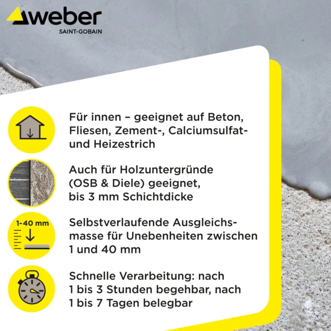 Saint-Gobain Weber Boden-Ausgleichsmasse 1-40 mm 22 kg