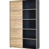 Schiebetürregal 120 x 196 x 35 cm anthrazit/Sonoma Eiche
