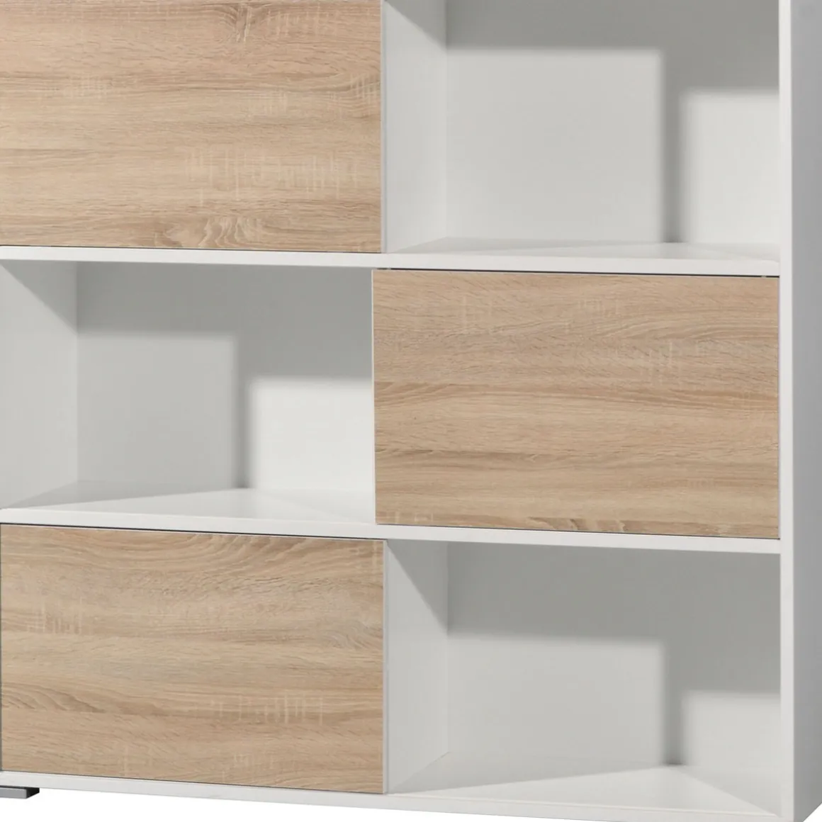 Schiebetürregal 120 x 119 x 35 cm anthrazit/Sonoma Eiche