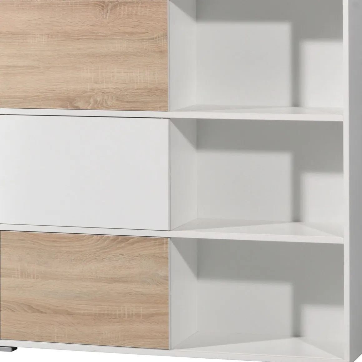 Schiebetürregal 120 x 119 x 35 cm anthrazit/Sonoma Eiche