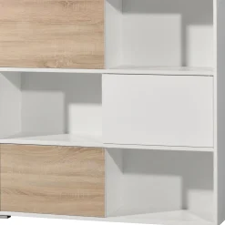 Schiebetürregal 120 x 119 x 35 cm anthrazit/Sonoma Eiche