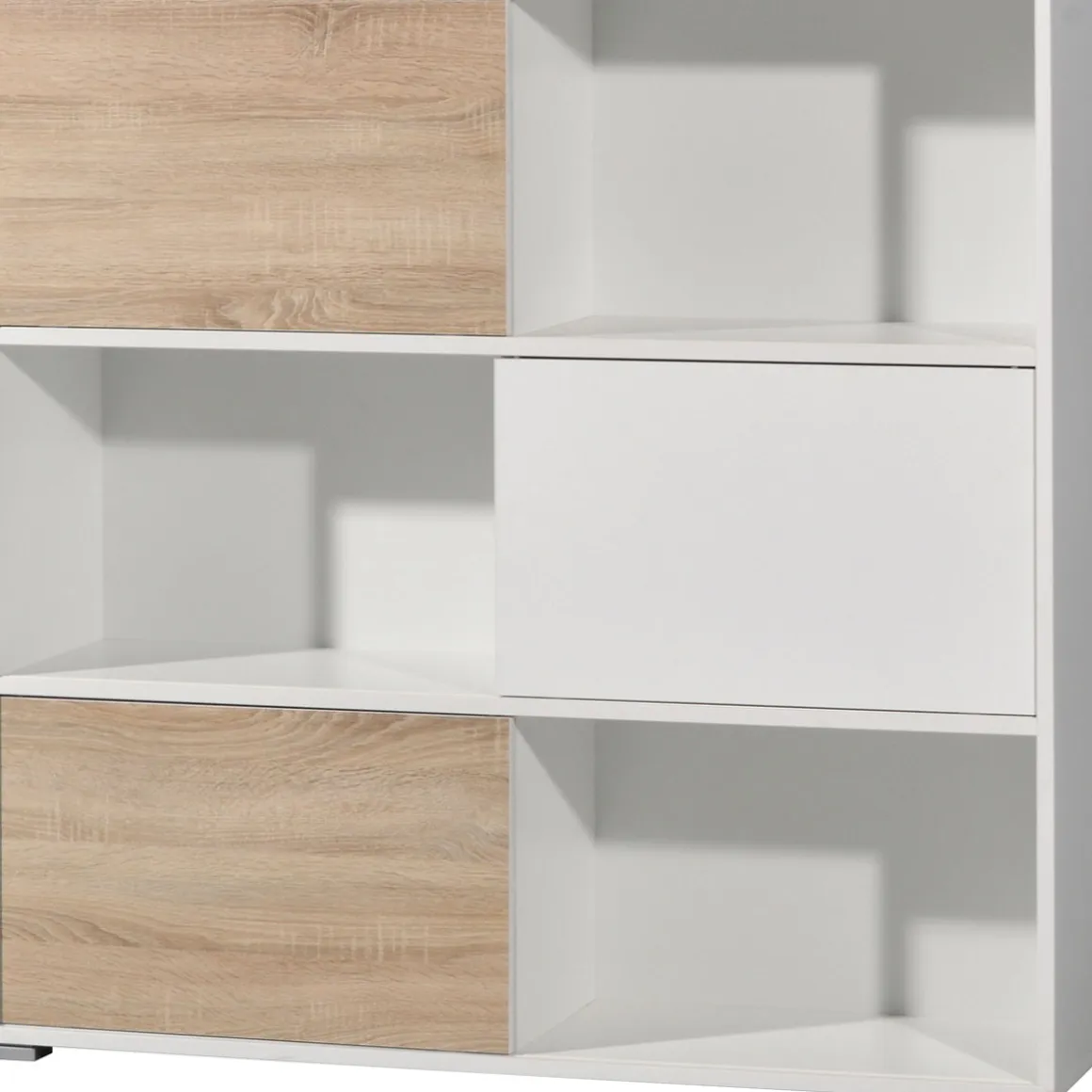 Schiebetürregal 120 x 119 x 35 cm anthrazit/Sonoma Eiche