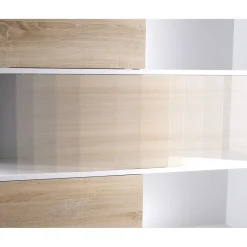 Schiebetürregal 120 x 119 x 35 cm anthrazit/Sonoma Eiche