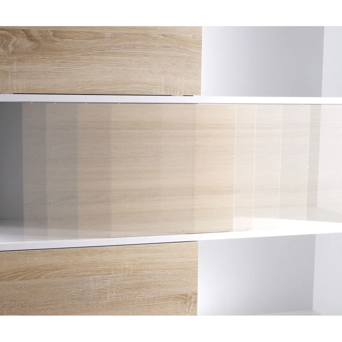 Schiebetürregal 120 x 119 x 35 cm anthrazit/Sonoma Eiche