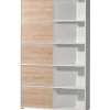 Schiebetürregal 120 x 196 x 35 cm weiß/Sonoma Eiche