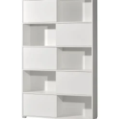 Schiebetürregal 120 x 196 x 35 cm weiß/Sonoma Eiche