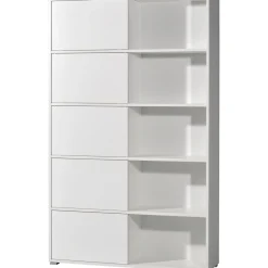 Schiebetürregal 120 x 196 x 35 cm weiß/Sonoma Eiche