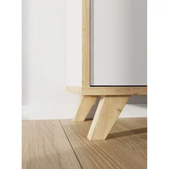 Schiebetürregal 120 x 92 x 40 cm weiß/Navarra Eiche