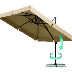 Schneider Schirme Ampelschirm Rhodos ca 300 x 300 cm Natur