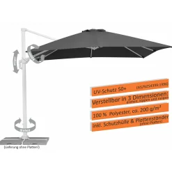 Schneider Schirme Ampelschirm Rhodos Twist Bianco 300 x 300 anthrazit