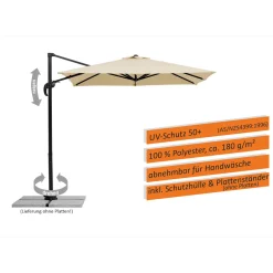 Schneider Schirme Ampelschirm Rhodos Junior 230 x 230 cm natur