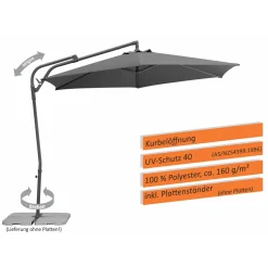 Schneider Schirme Sonnenschirm Genua Durchmesser 300 cm anthrazit