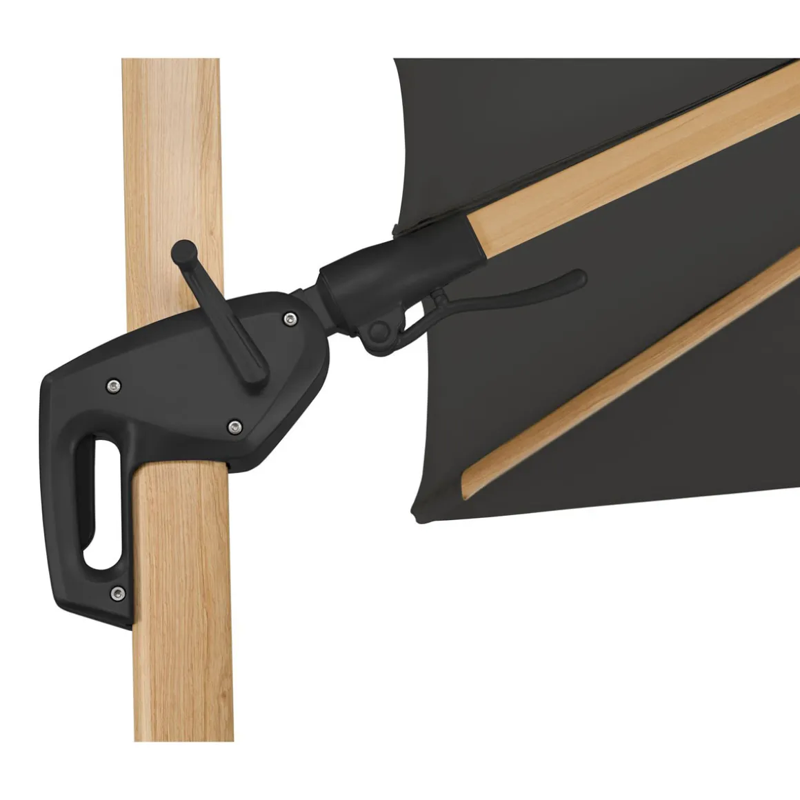 Schneider Schirme Sonnenschirm Rhodos Twist Woody 300 x 300 cm anthrazit