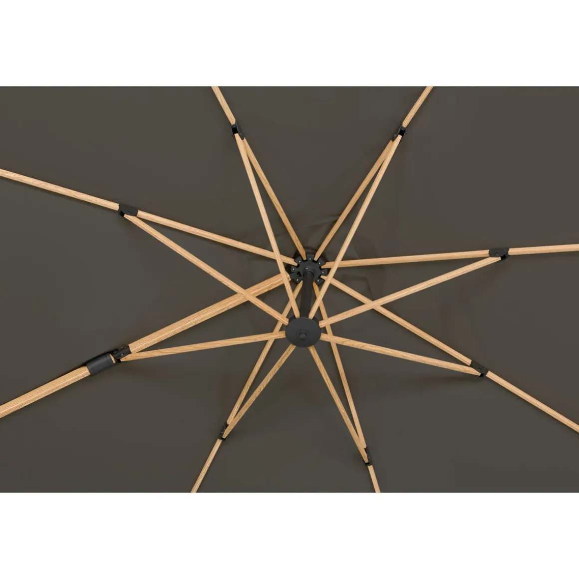 Schneider Schirme Sonnenschirm Rhodos Twist Woody 300 x 300 cm anthrazit