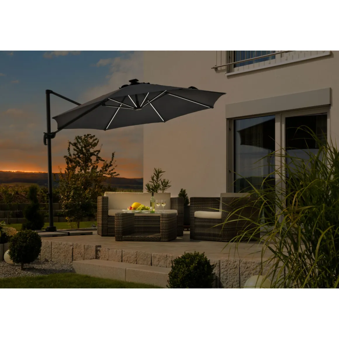 Schneider Schirme Sonnenschirm Rhodos Blacklight 300 cm anthrazit
