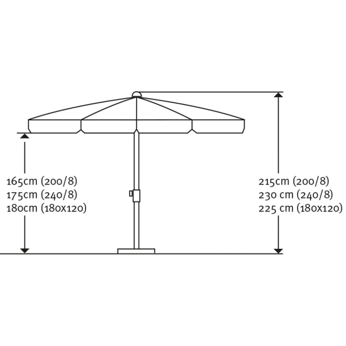 Schneider Schirme Sonnenschirm Ibiza 180 x 120 cm Goldgelb