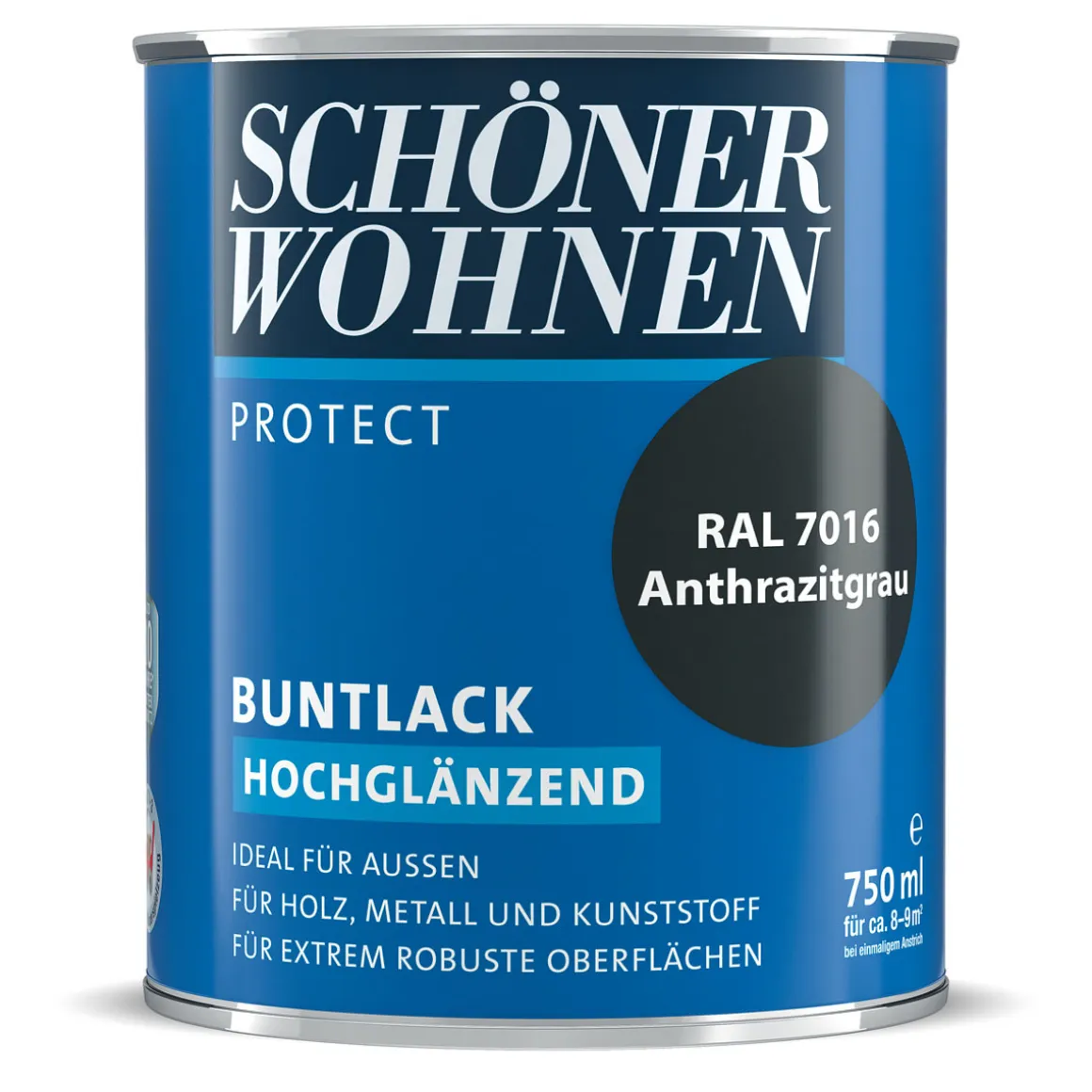 Schöner Wohnen Farbe Buntlack Protect anthrazitgrau hochglänzend 750 ml