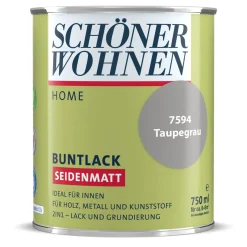 Schöner Wohnen Farbe Buntlack Home taupegrau seidenmatt 750 ml