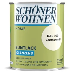 Schöner Wohnen Farbe Buntlack Home Cremeweiß glänzend 750 ml