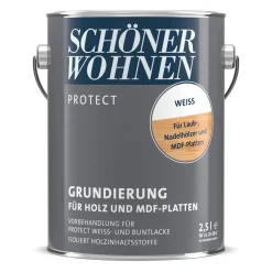Schöner Wohnen Farbe Grundierung Protect weiß für Holz- und MDF-Platten 2,5 L