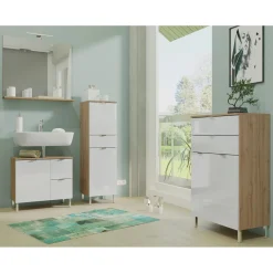 Schrank Maureen 1 Schubkasten 34 x 120 x 34 cm Grandson-Eiche-Nachbildung/weiß