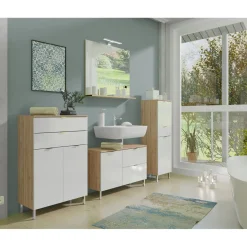 Schrank Maureen 1 Schubkasten 34 x 120 x 34 cm Grandson-Eiche-Nachbildung/weiß