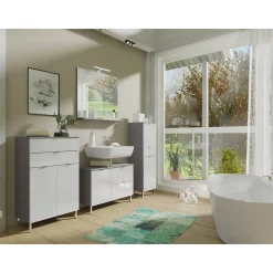 Schrank Maureen 1 Schubkasten 34 x 120 x 34 cm graphit/weiß