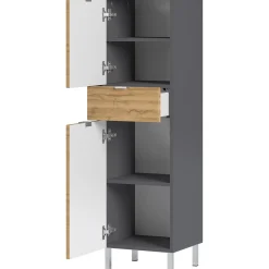 Schrank Maureen mit 1 Schubkasten 34 x 120 x 34 cm Graphit/Grandson-Eiche-Nachbildung