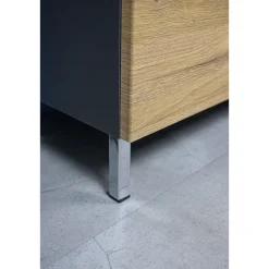 Schrank Maureen mit 1 Schubkasten 34 x 120 x 34 cm Graphit/Grandson-Eiche-Nachbildung