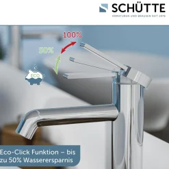 Schütte Aufsatzwaschtischarmatur „Los Angeles“ chrom Eco-Klick-Funktion