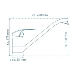 Schütte Spültischarmatur „Cellino“ Niederdruck chrom schwenkbar