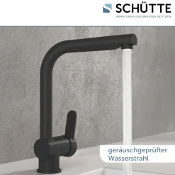 Schütte Spültischarmatur „London“ schwarz mit Geschirrbrause