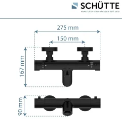 Schütte Wannenfüllarmatur „London“ Schwarz matt