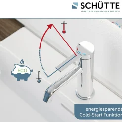 Schütte Waschtischarmatur „Los Angeles“ chrom Eco-Click-Funktion