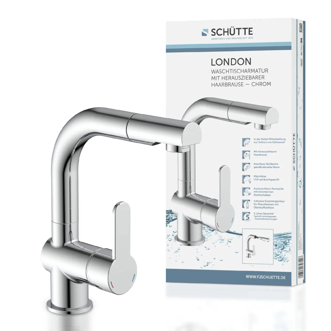 Schütte Waschtischarmatur „London“ chrom