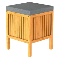 Schütte Bambus Wäschekorb mit Sitzkissen