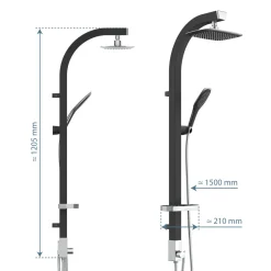 Schütte Überkopfbrause-Set Madagaskar schwarz