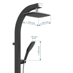 Schütte Überkopfbrause-Set Madagaskar schwarz
