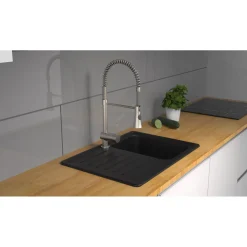 Schütte Design-Spültischarmatur Cornwall Spiralfeder Edelstahloptik