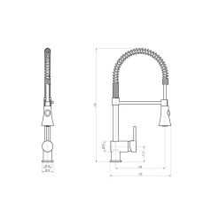 Schütte Design-Spültischarmatur Cornwall Spiralfeder Edelstahloptik