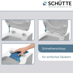 Schütte Duroplast HG WC-Sitz WATER LILY mit Absenkautomatik und Schnellverschluss