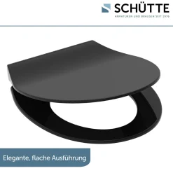 Schütte Duroplast WC-Sitz SLIM BLACK mit Absenkautomatik und Schnellverschluss